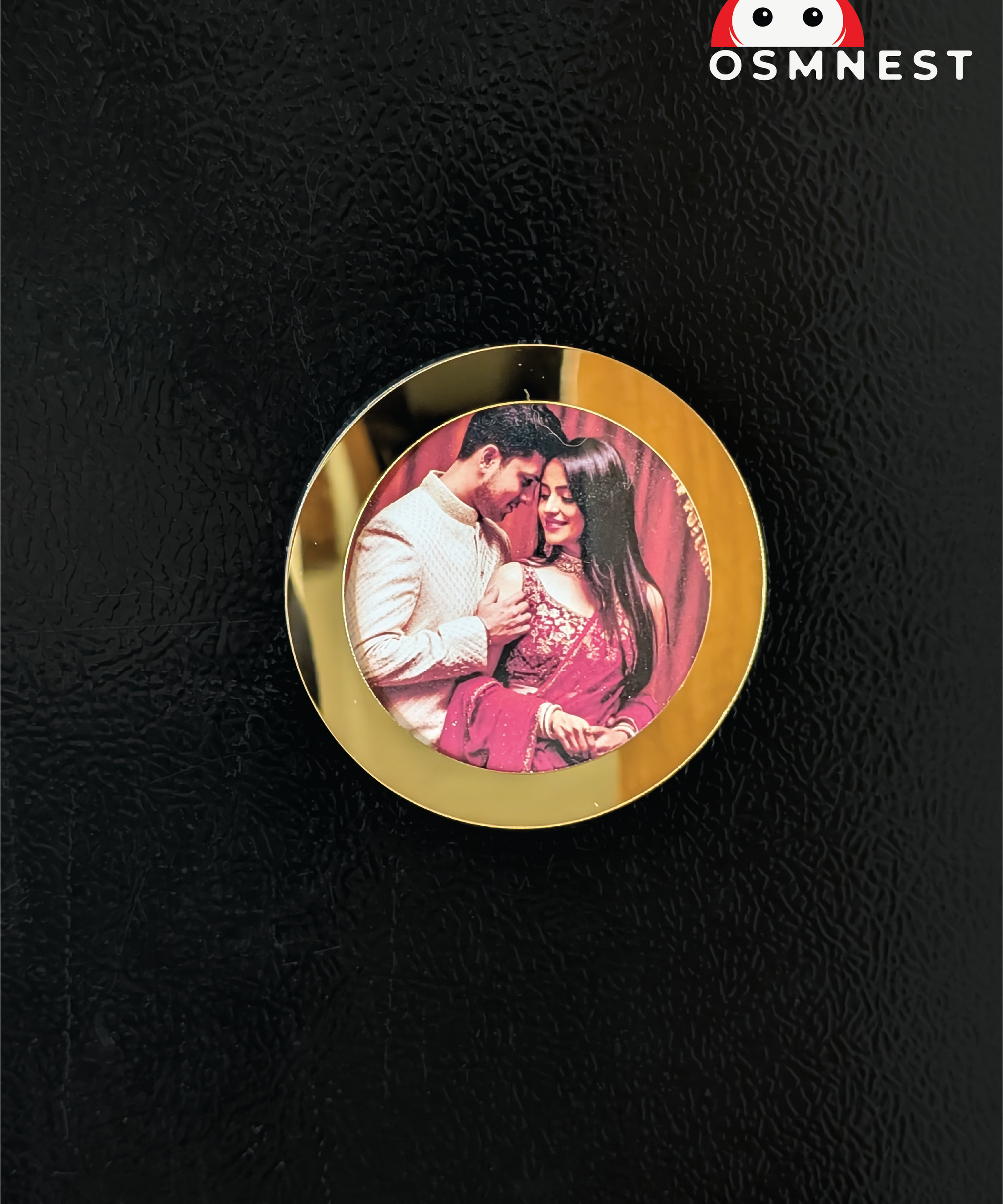 Golden Round Acrylic Photo Magnet