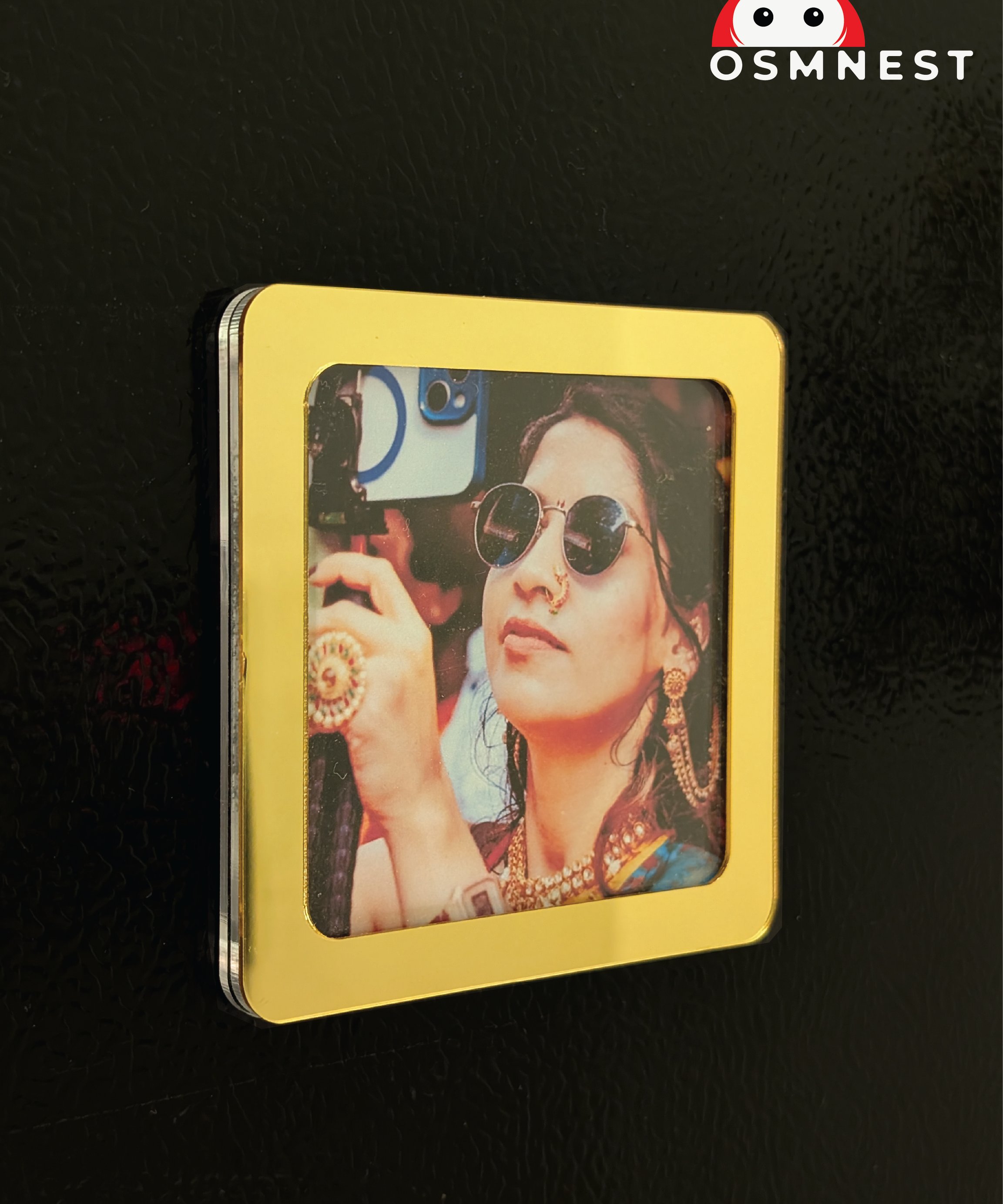 Golden Square Acrylic Photo Magnet