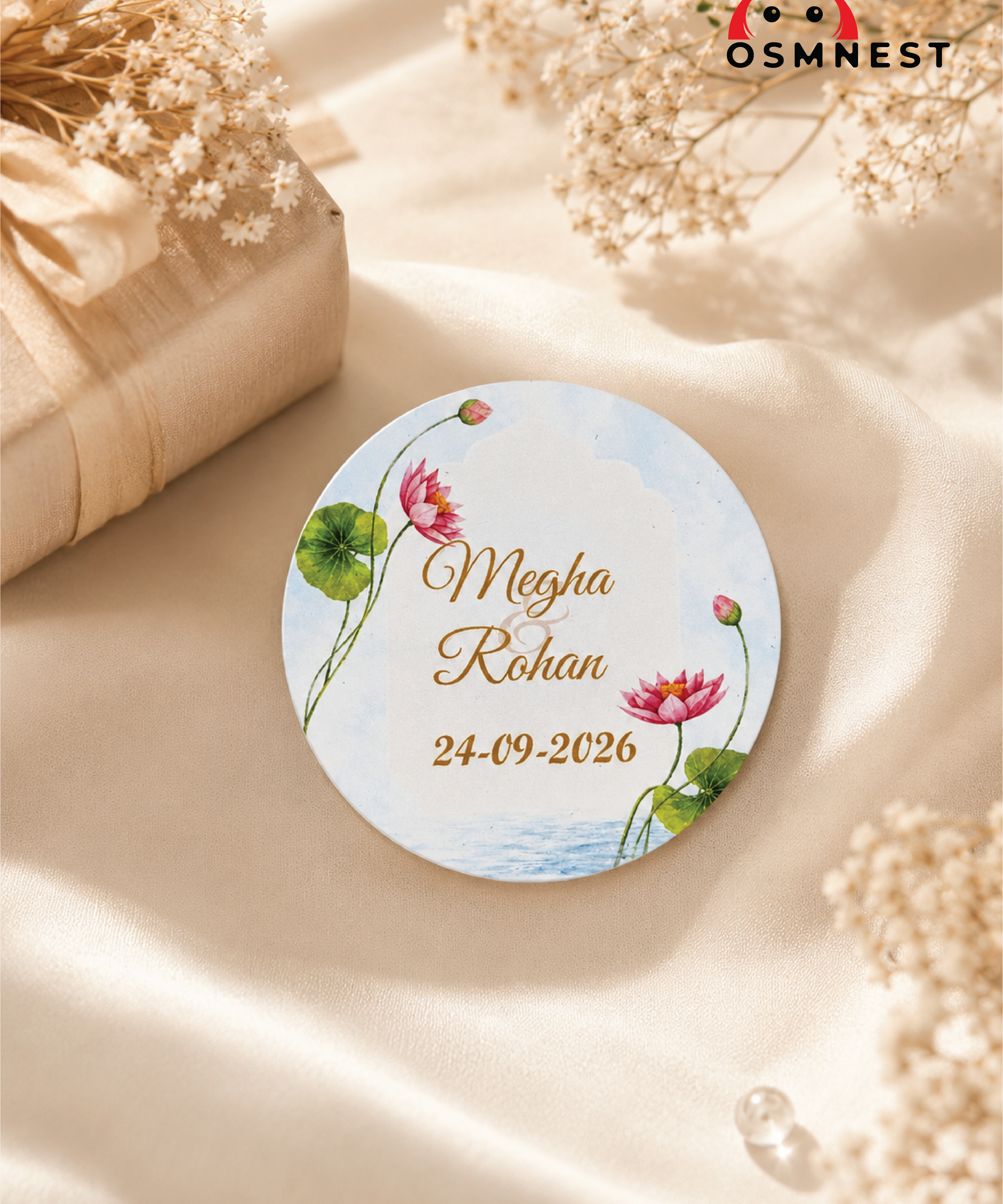 Lotus Wedding Sticker – 2 Inch Custom