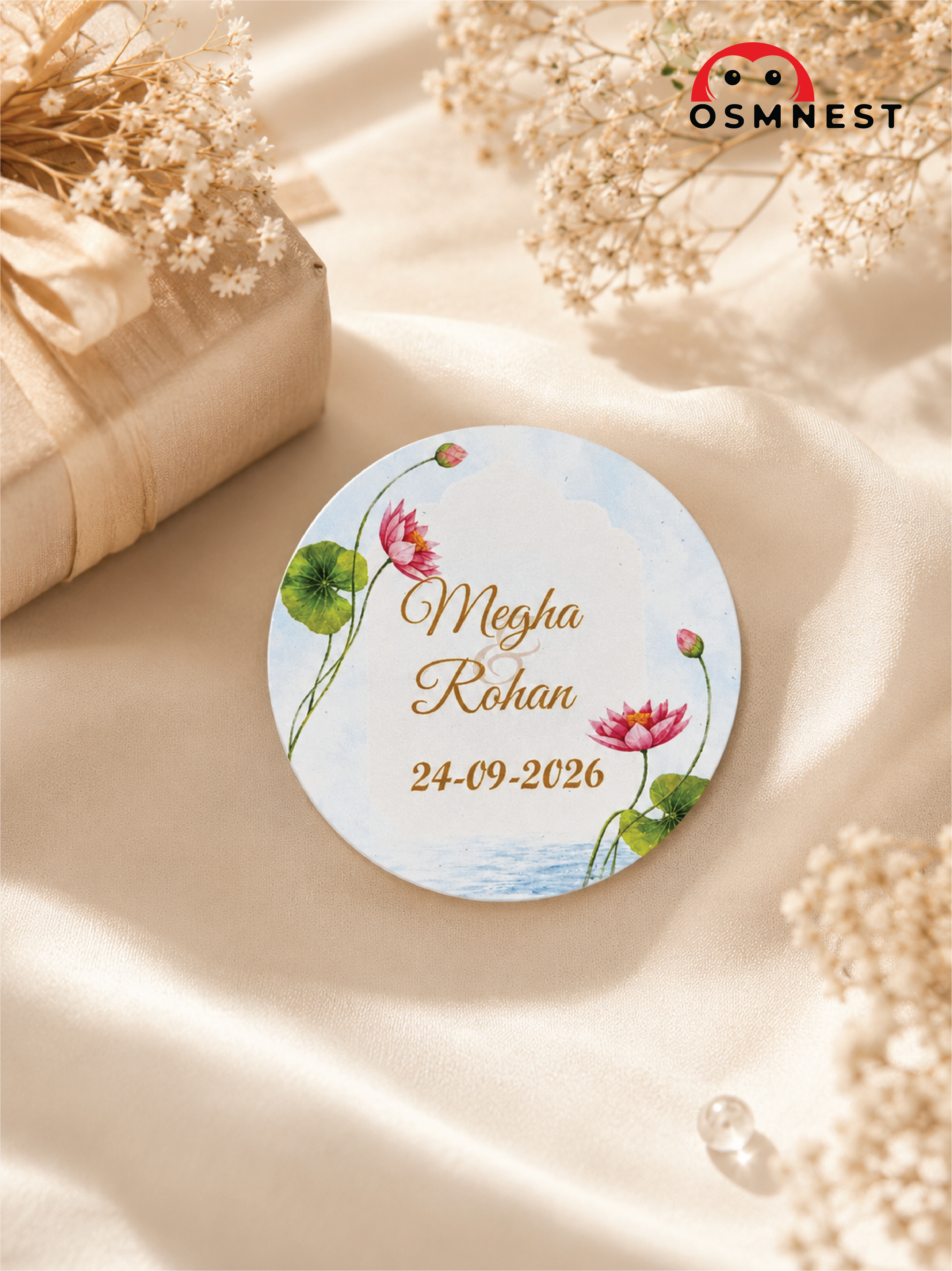 Lotus Wedding Sticker – 2 Inch Custom