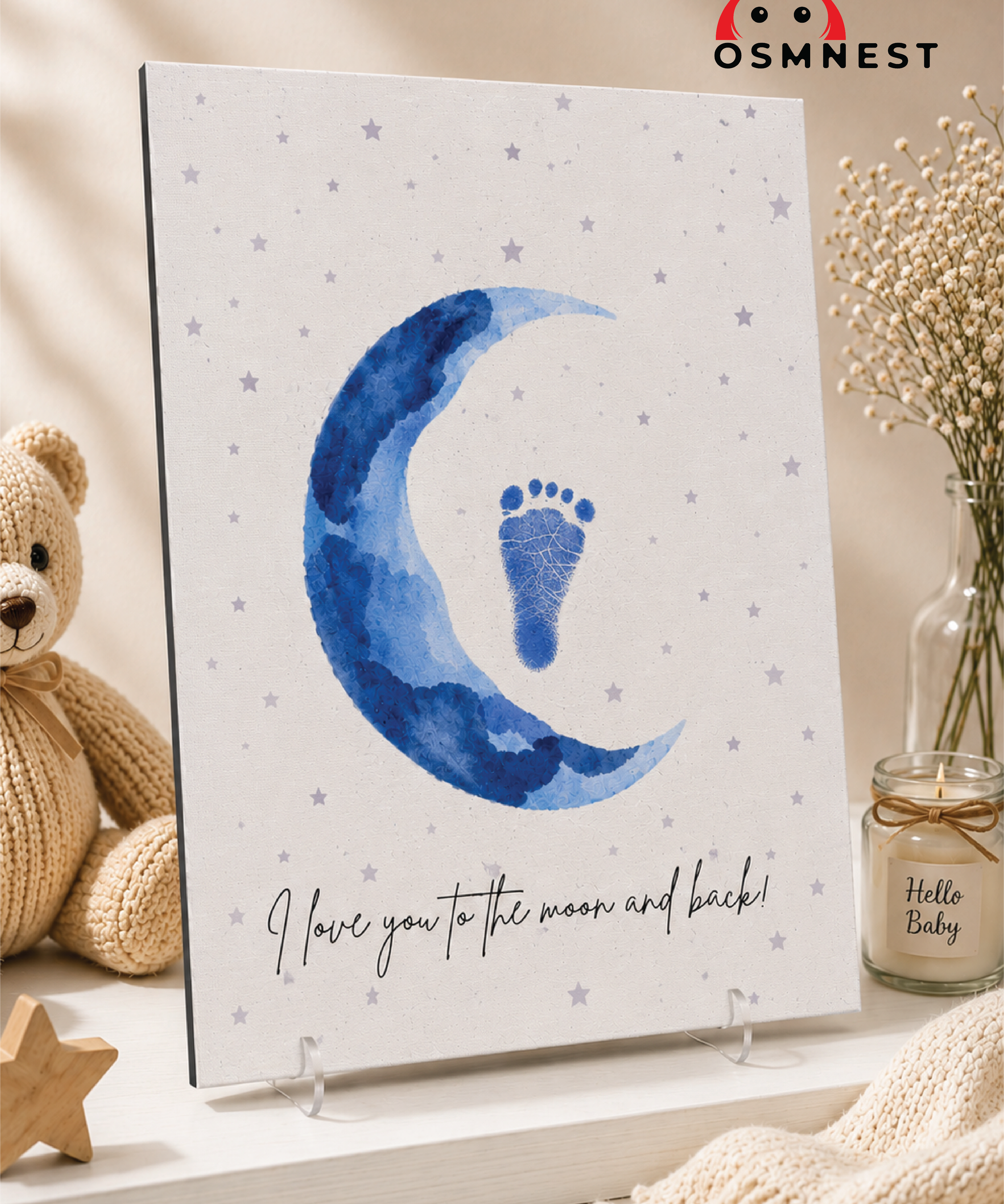 Moon Baby Footprints Keepsake