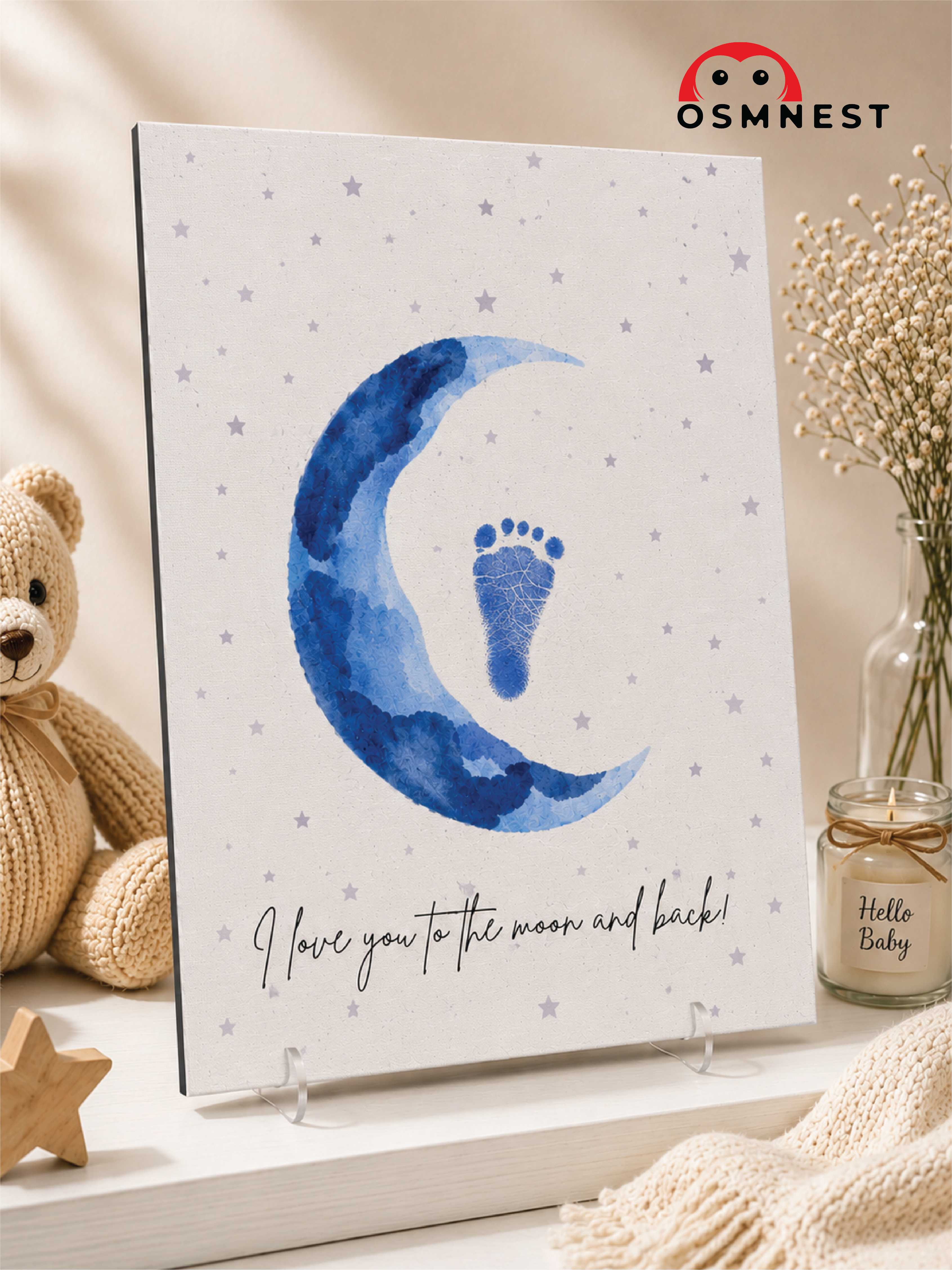 Moon Baby Footprints Keepsake