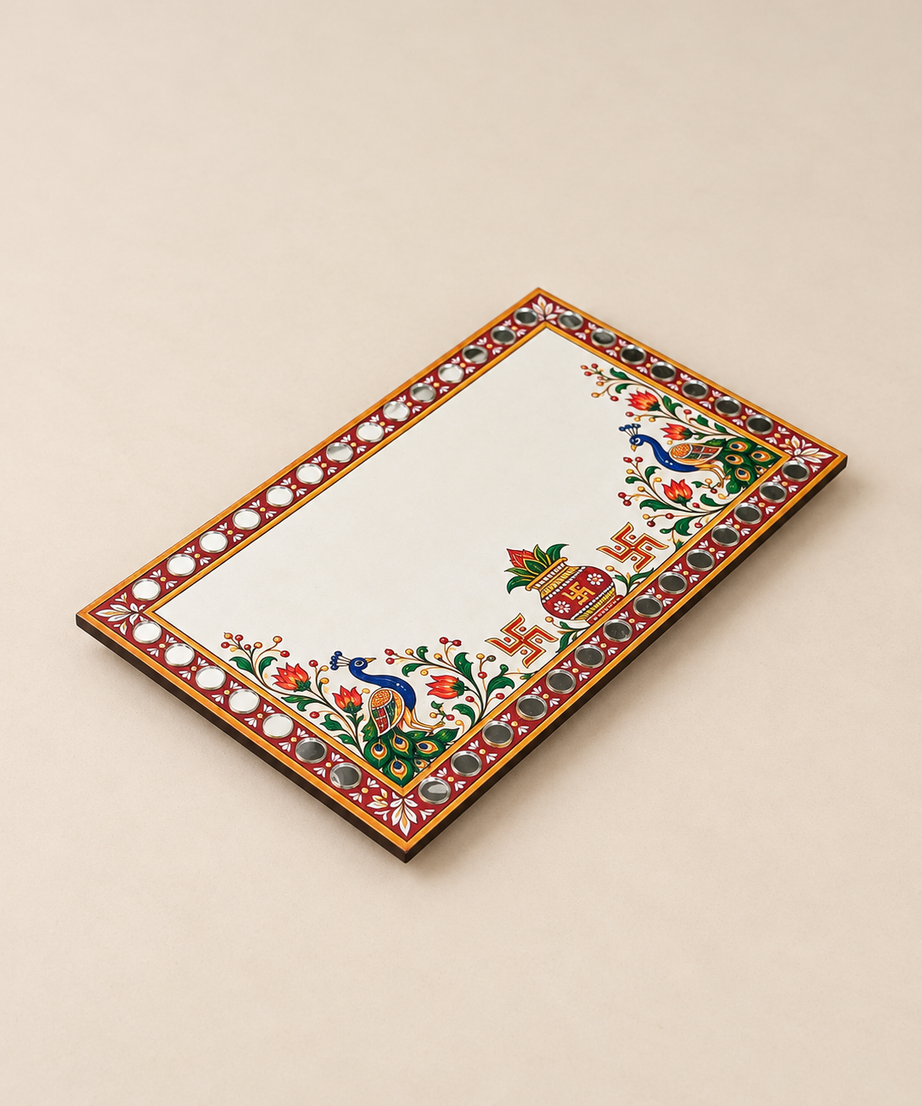 Peacock Theme Chowki Rectangular