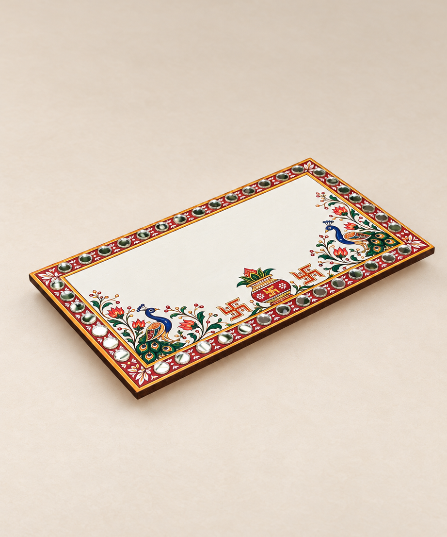 Peacock Theme Chowki Rectangular