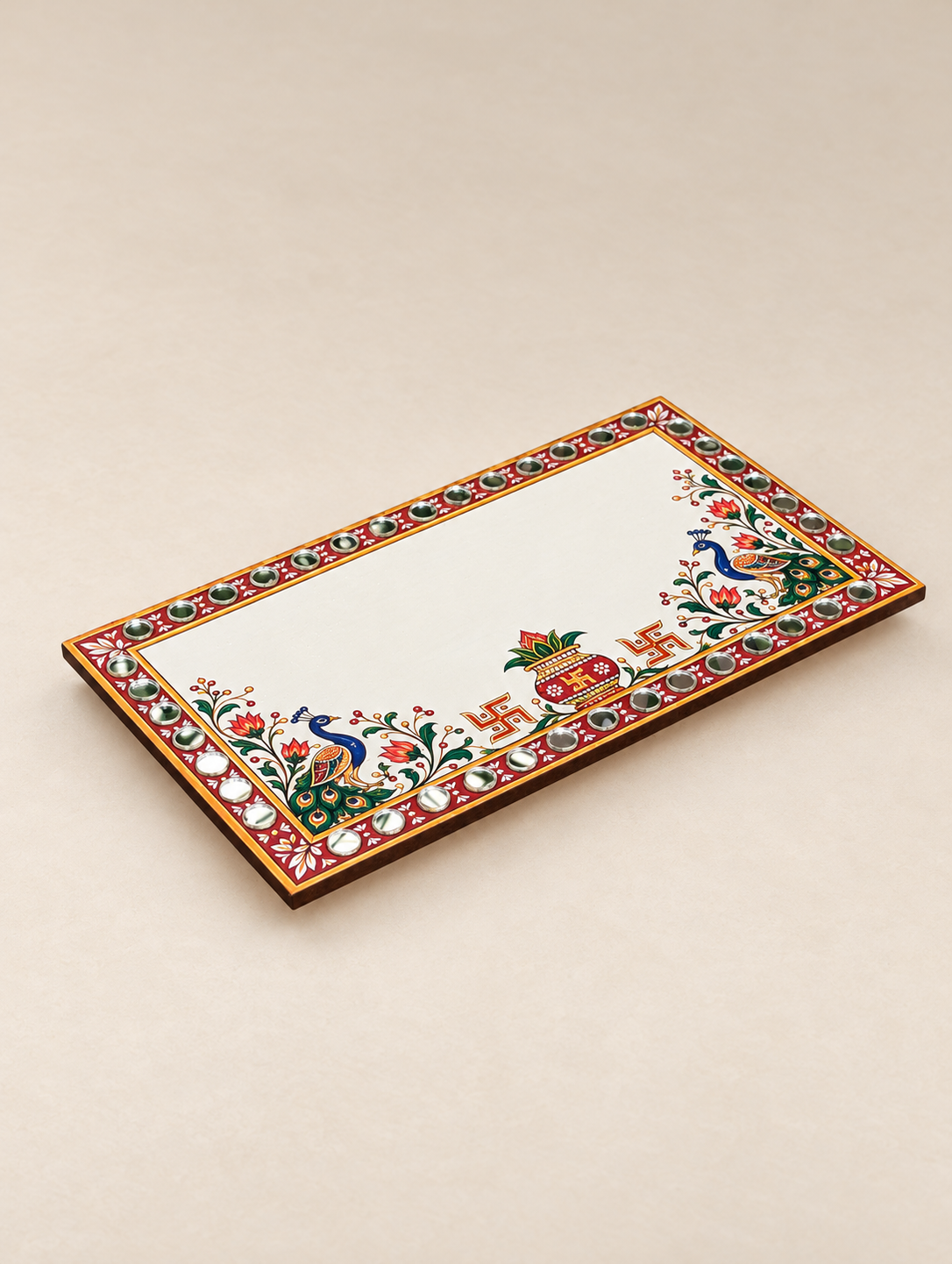 Peacock Theme Chowki Rectangular